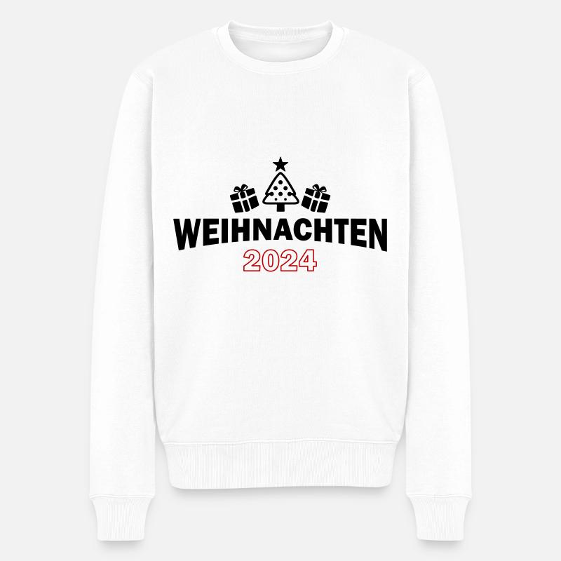 Weihnachten 2024 - Männer Premium Bio Pullover - Weiß