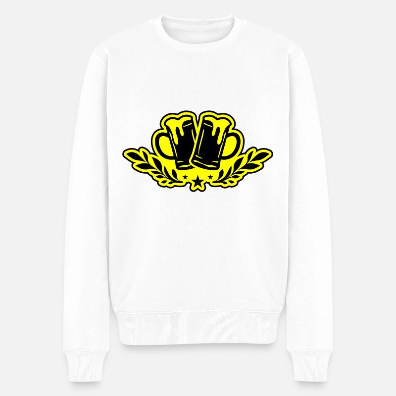 Bierglas Bierkrug Bier - Männer Premium Bio Pullover - Weiß