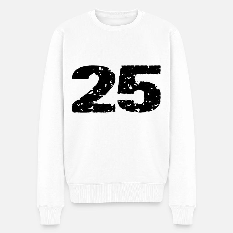 25 Zahl Trikot - Männer Premium Bio Pullover - Weiß