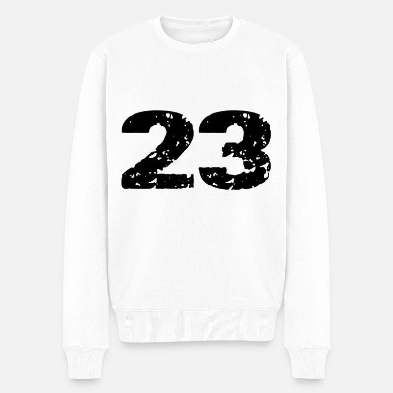 23 Zahl Trikot - Männer Premium Bio Pullover - Weiß