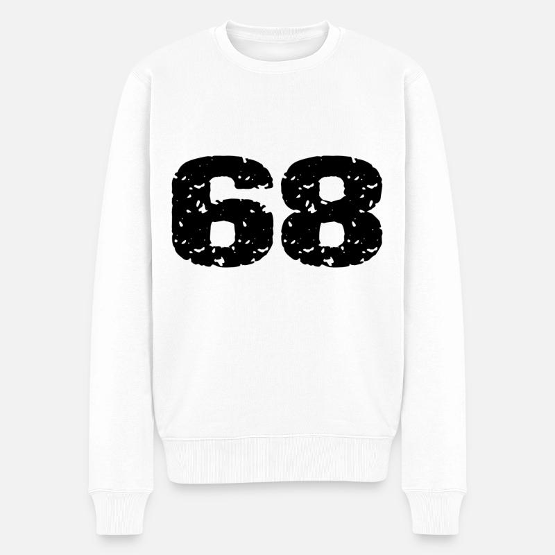 68 Zahl Trikot - Männer Premium Bio Pullover - Weiß