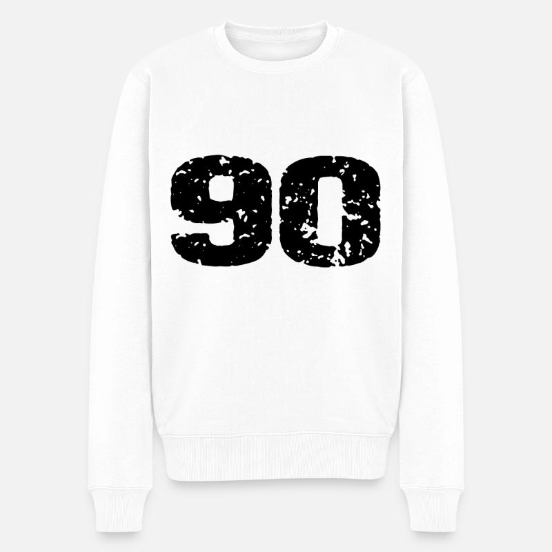90 Zahl Trikot - Männer Premium Bio Pullover - Weiß