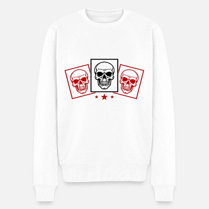 Skeleton Team Skull - Pull Premium bio Homme - blanc