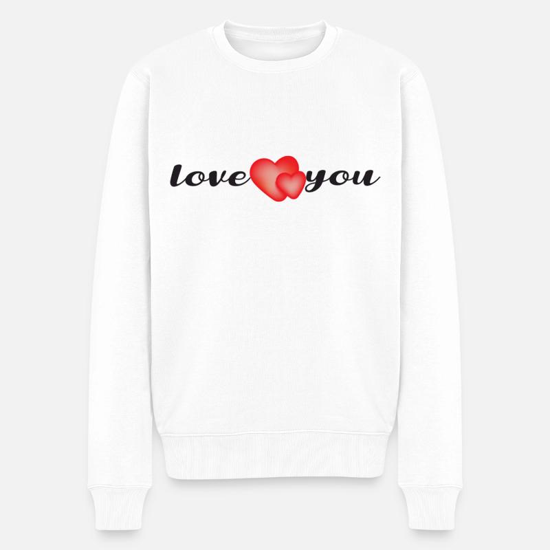 Love You - Männer Premium Bio Pullover - Weiß