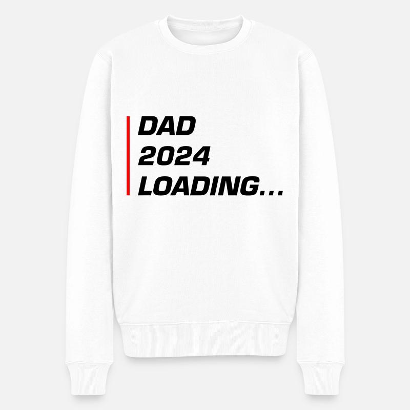 Dad 2024 Loading Papa - Männer Premium Bio Pullover - Weiß