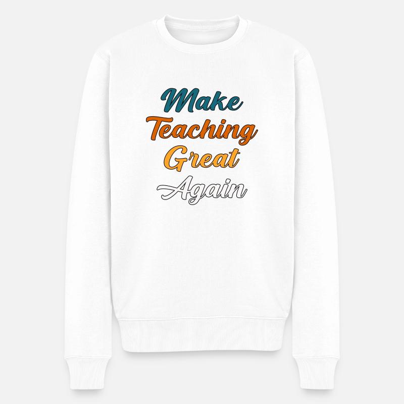 Inspirieren Sie zu großartigem Unterricht - Männer Premium Bio Pullover - Weiß