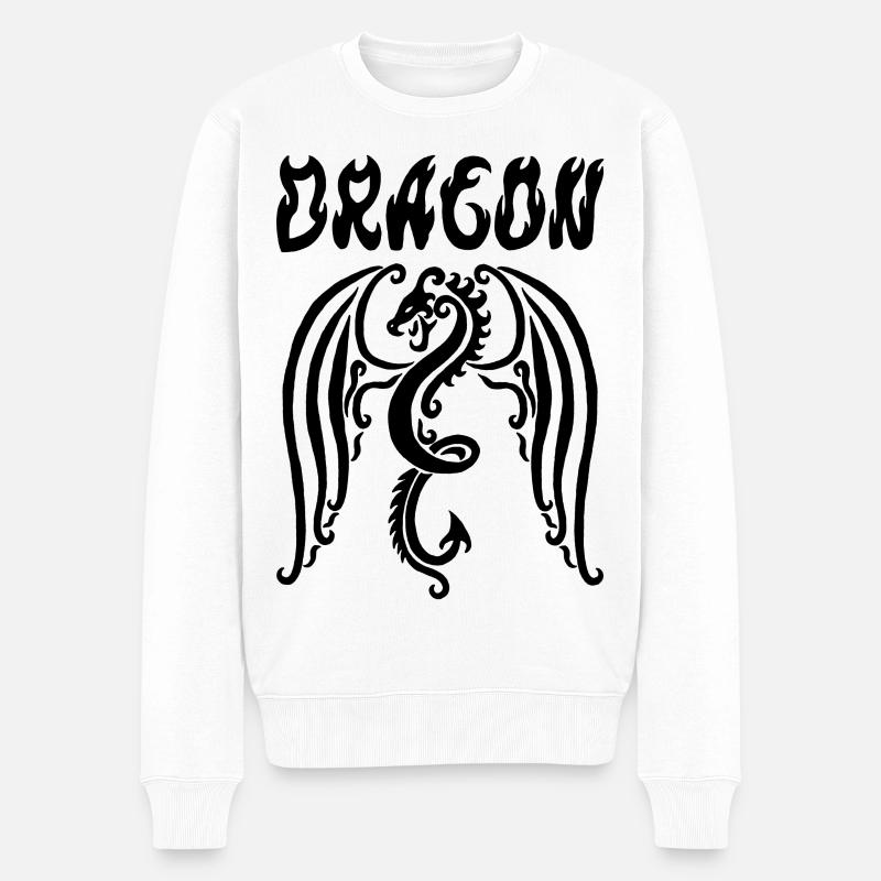 Dragon noir - Pull Premium bio Homme - blanc