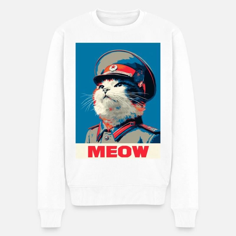 Chat Pop Art - Pull Premium bio Homme - blanc
