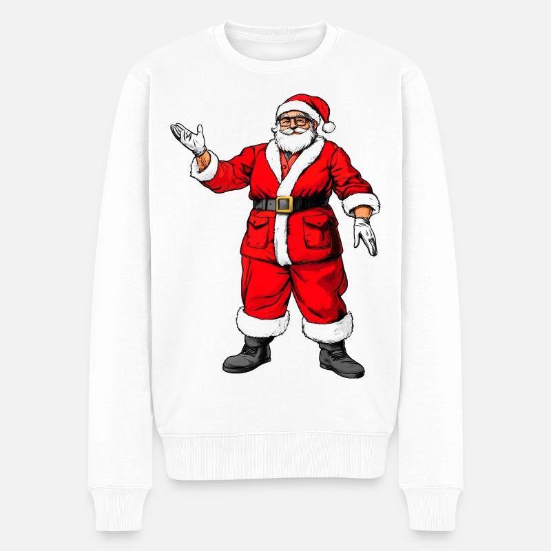 Weihnachtsmänner Weihnachten / Weihnachtsmann  - Männer Premium Bio Pullover - Weiß
