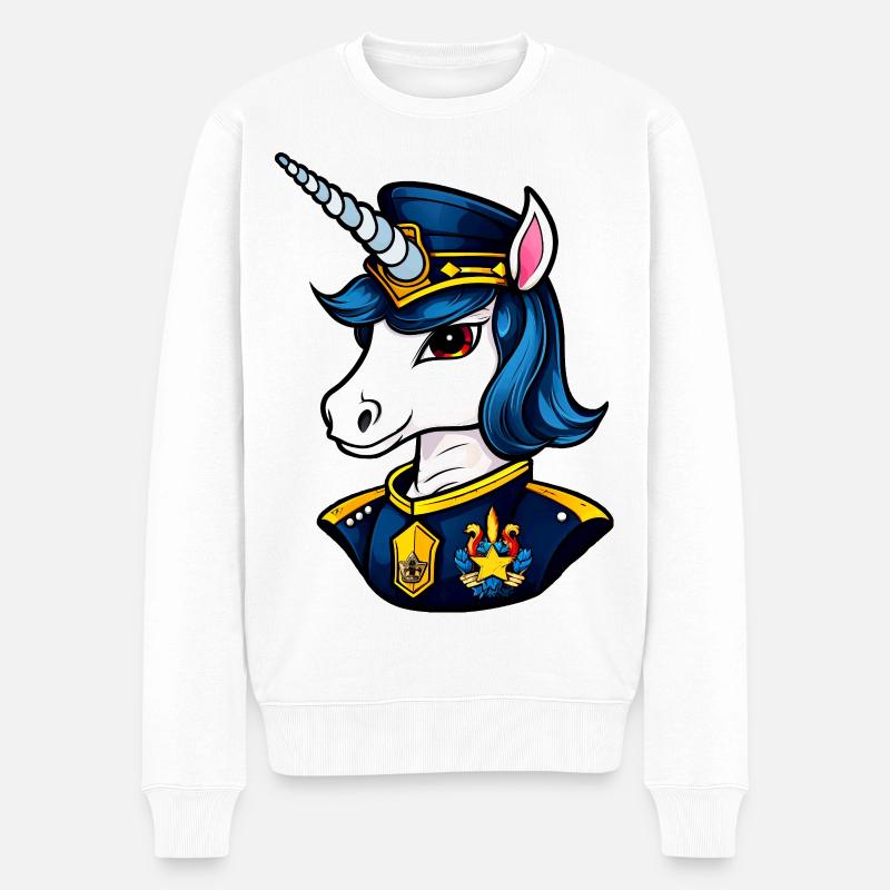Policier Licorne - Pull Premium bio Homme - blanc