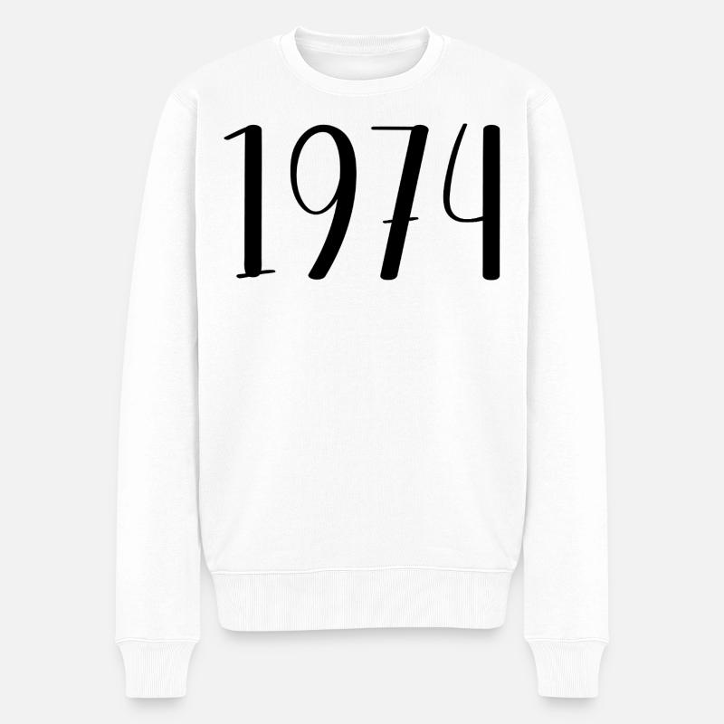 1974 - Männer Premium Bio Pullover - Weiß