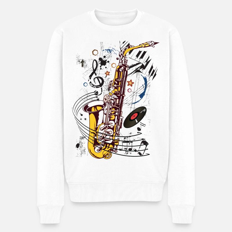 Sax Appeal - Männer Premium Bio Pullover - Weiß