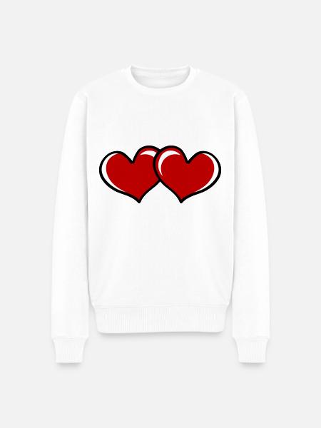 hearts symbol - Men's Premium Organic Jumper - white