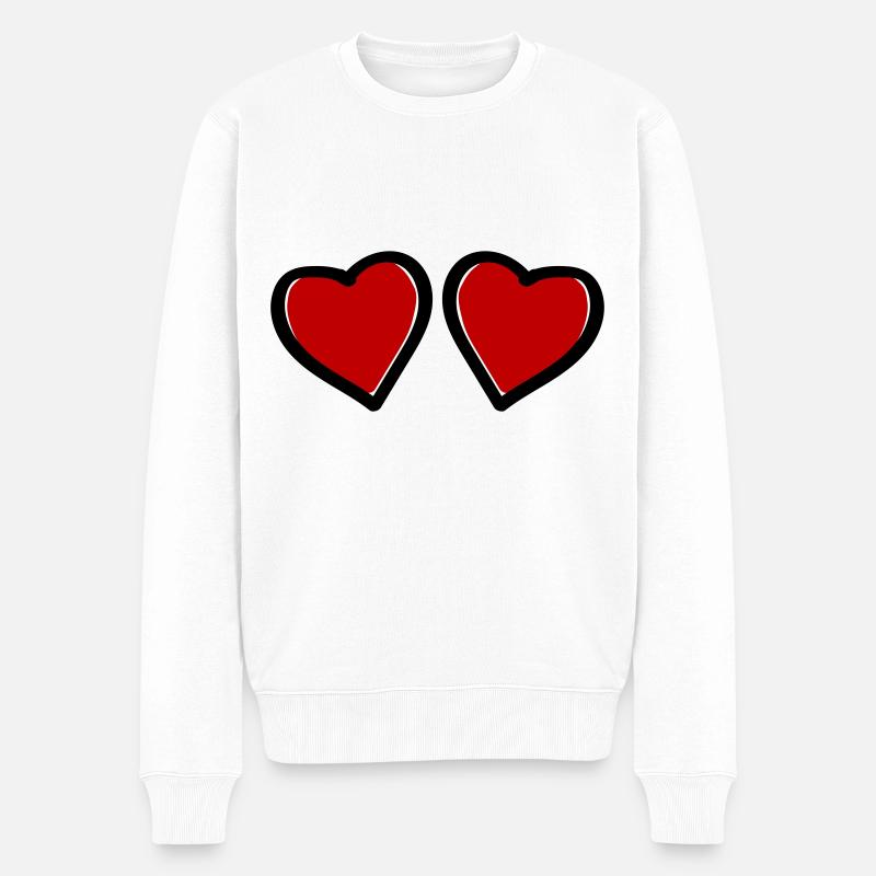 herzen symbol liebe - Männer Premium Bio Pullover - Weiß