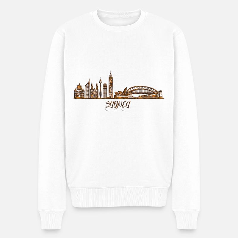 Sydney, Australie - Pull Premium bio Homme - blanc