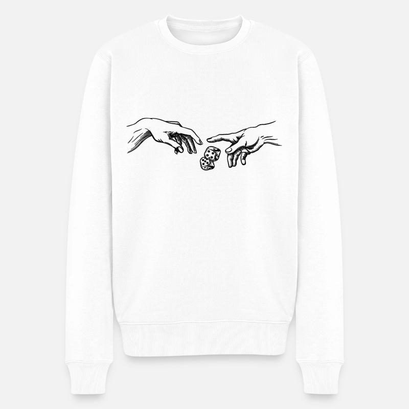 Würfeln Die Erschaffung Adams Würfel Spieler - Männer Premium Bio Pullover - Weiß