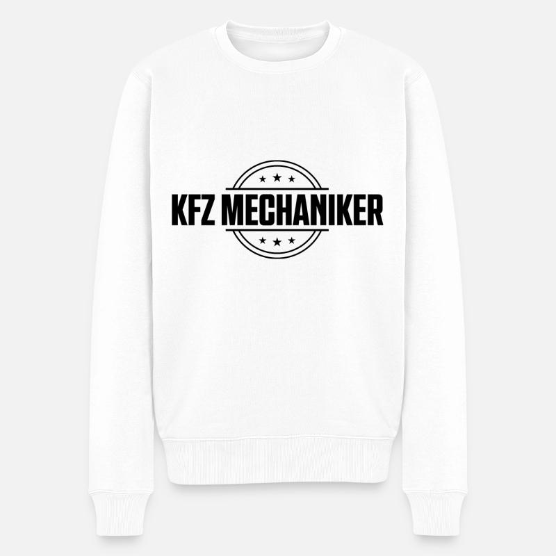 KFZ Mechaniker Beruf - Männer Premium Bio Pullover - Weiß