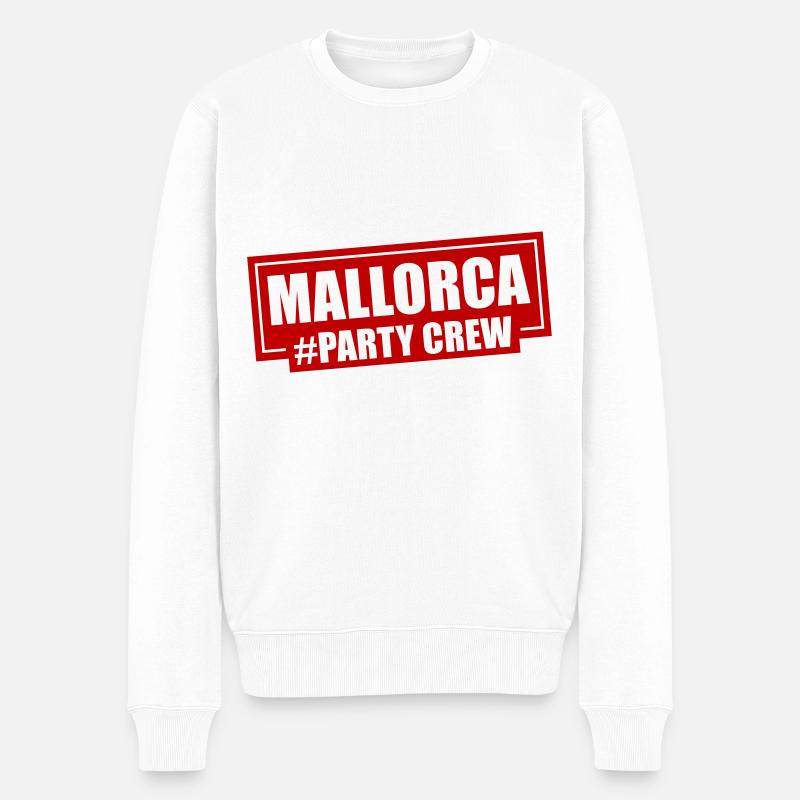 Mallorca Party Crew - Männer Premium Bio Pullover - Weiß
