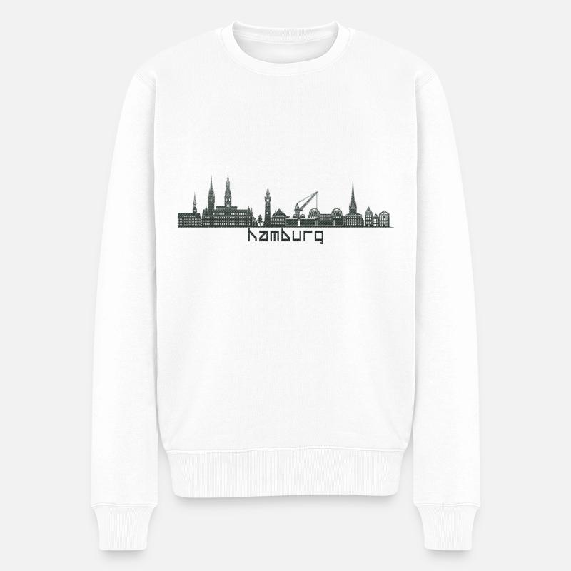 Hamburg - Männer Premium Bio Pullover - Weiß