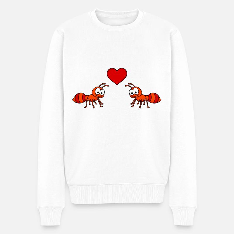 Fourmi Comic Couple amour - Pull Premium bio Homme - blanc
