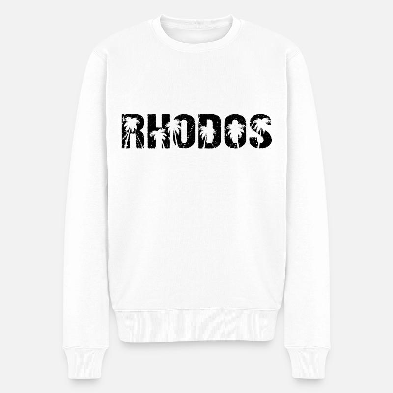 Rhodos Griechenland Insel Rhodos - Männer Premium Bio Pullover - Weiß