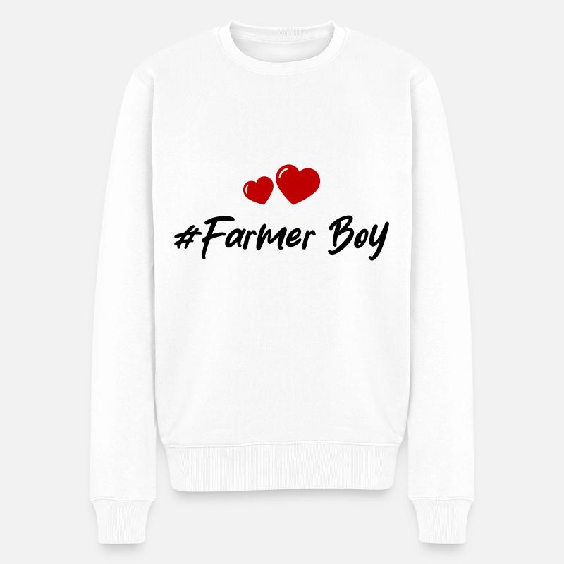 Fermier garçon coeur amour - Pull Premium bio Homme - blanc