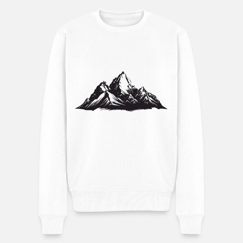 Symbol Berge - Männer Premium Bio Pullover - Weiß