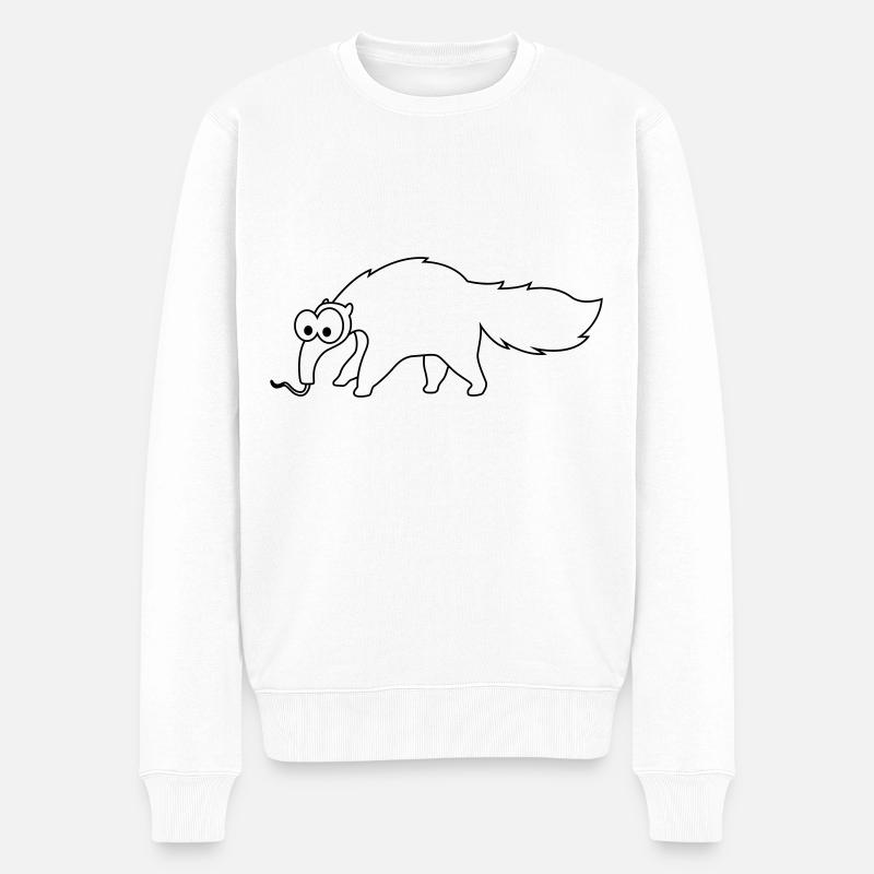 Ameisenbär Comic Tier - Männer Premium Bio Pullover - Weiß