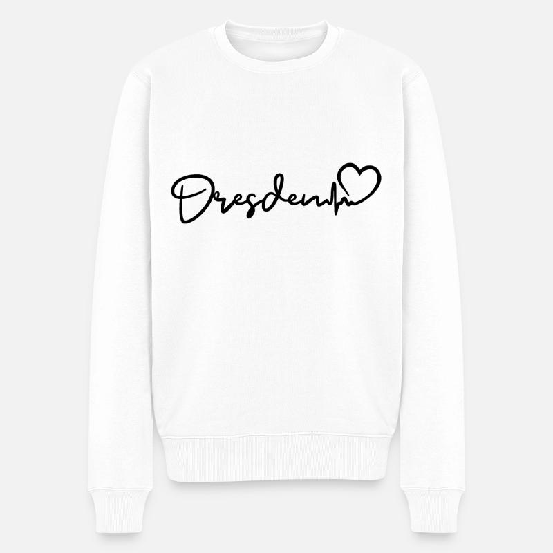 Dresden heartbeat Dresden - Men's Premium Organic Jumper - white