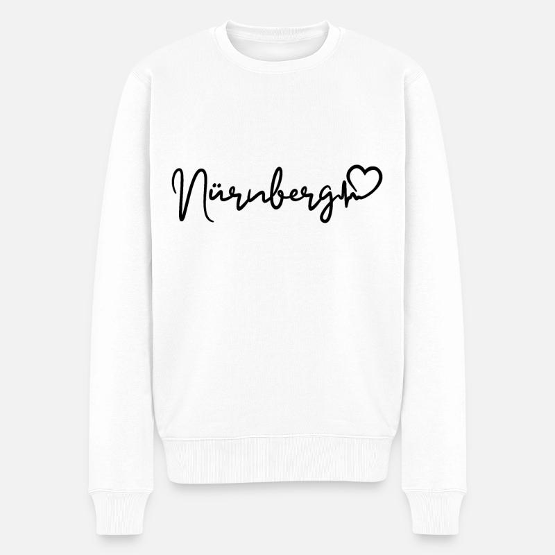 Nürnberg Herzschlag - Männer Premium Bio Pullover - Weiß