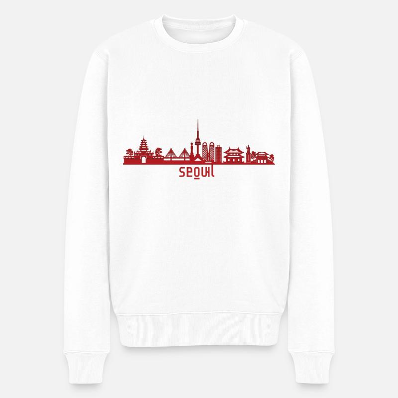 Séoul, Corée - Pull Premium bio Homme - blanc
