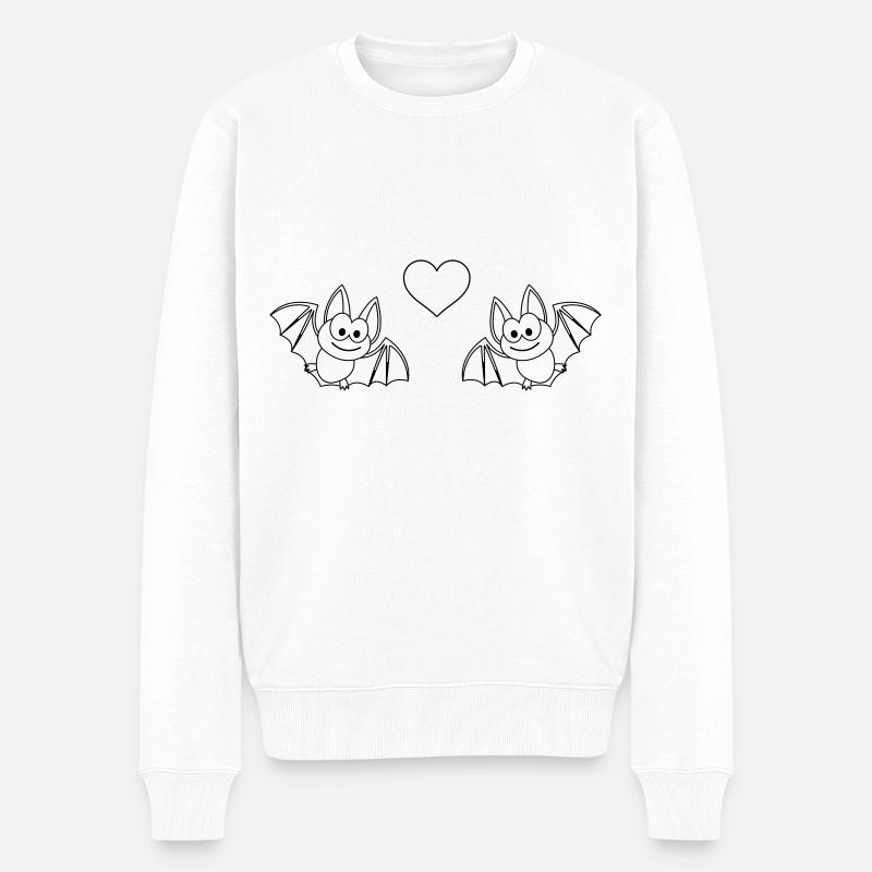 Bat Comic Couple Amour - Pull Premium bio Homme - blanc