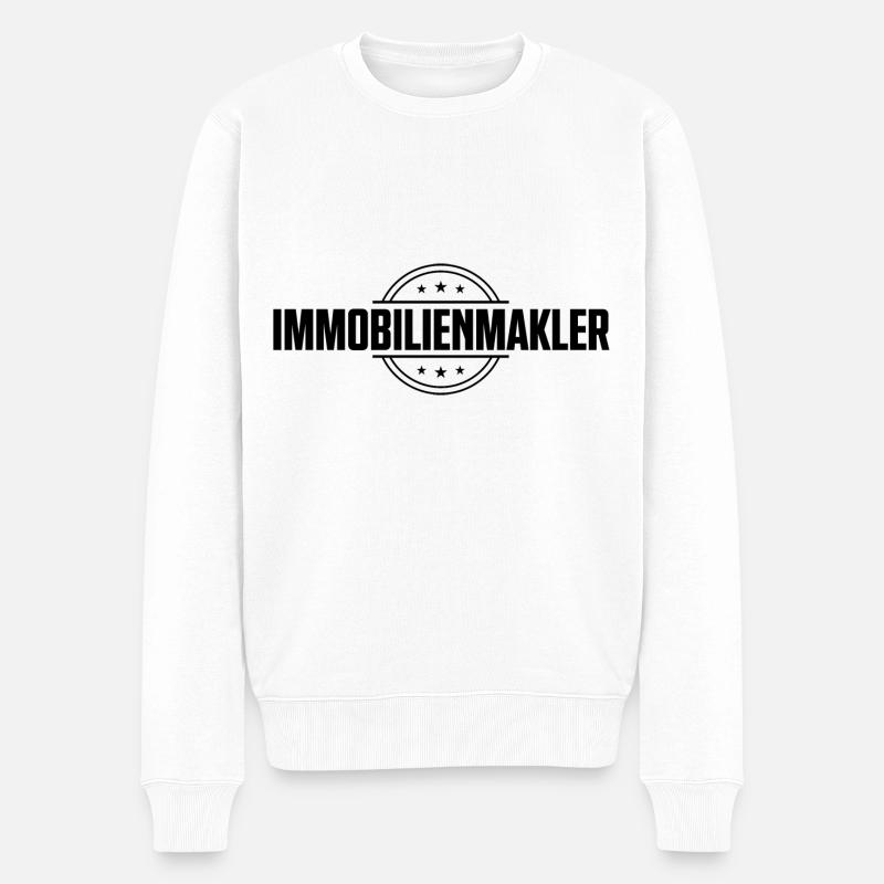 Immobilienmakler Beruf - Männer Premium Bio Pullover - Weiß