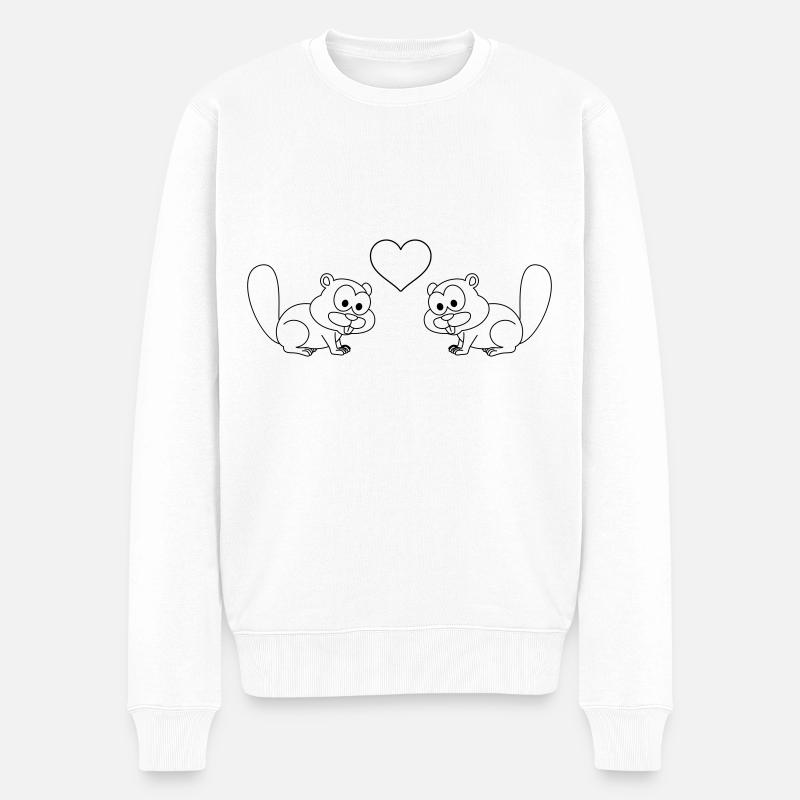 Beaver Comic Couple Amour - Pull Premium bio Homme - blanc