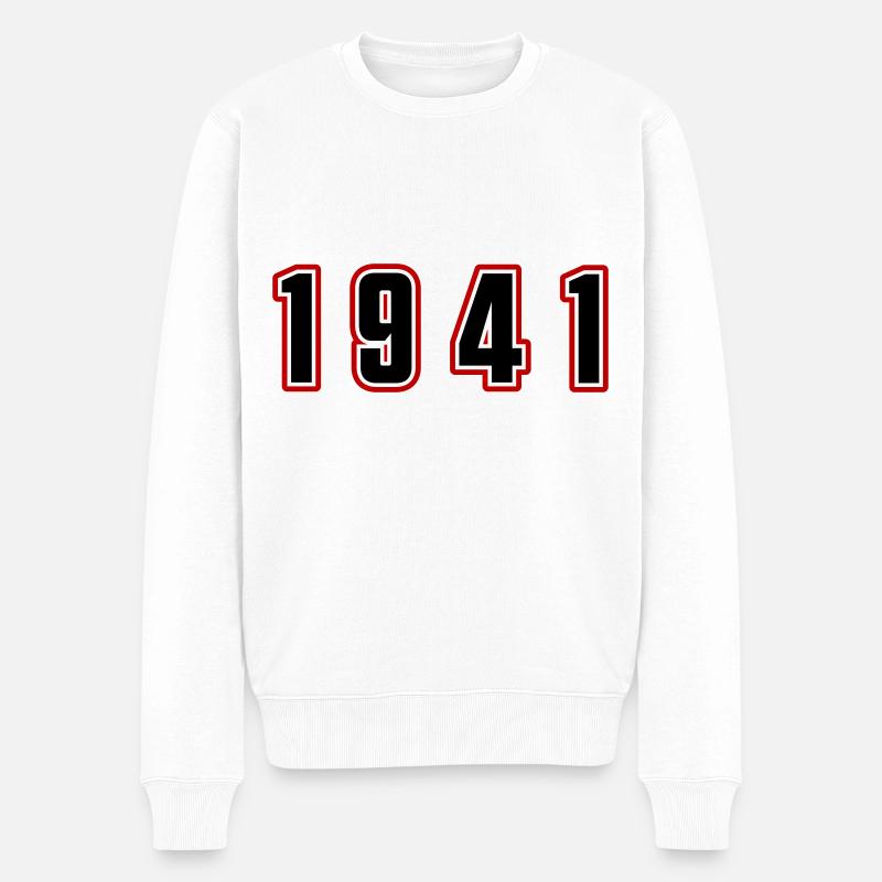 1941 Jahr Zahl - Männer Premium Bio Pullover - Weiß