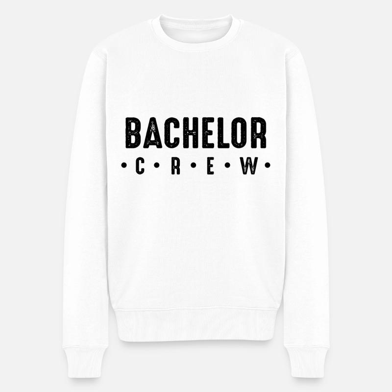 Bachelor Crew - Männer Premium Bio Pullover - Weiß