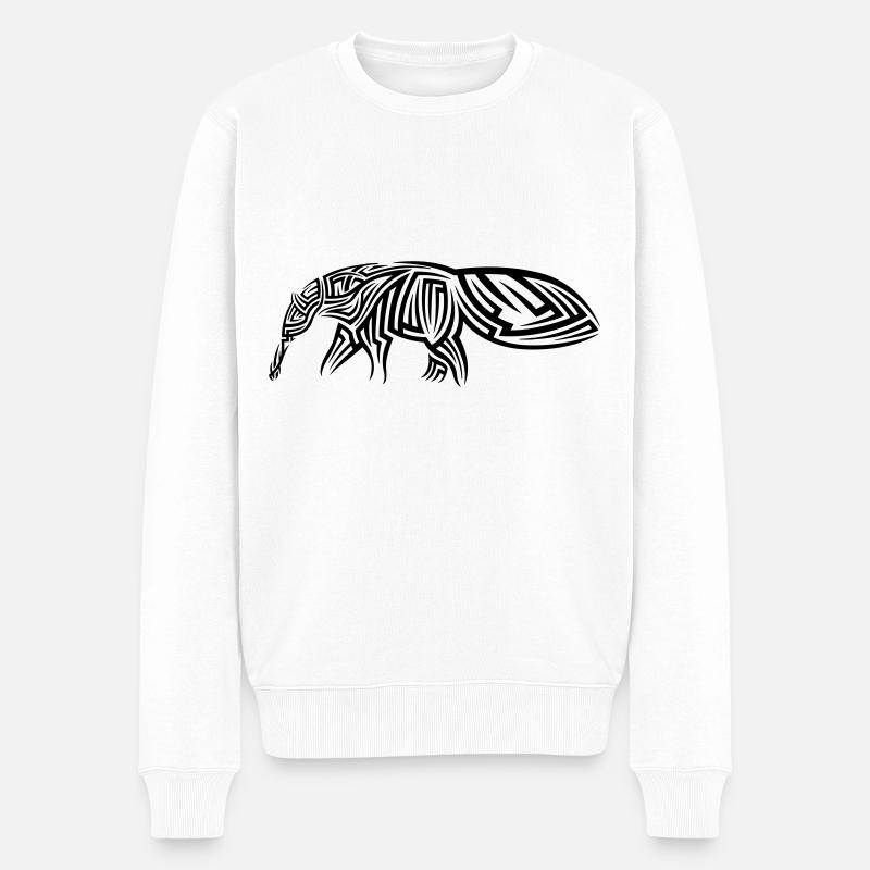 Tatouage tribal fourmilier - Pull Premium bio Homme - blanc