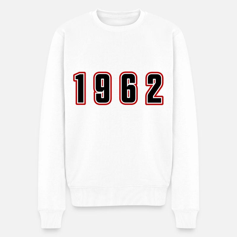 1962 Jahr Zahl - Männer Premium Bio Pullover - Weiß