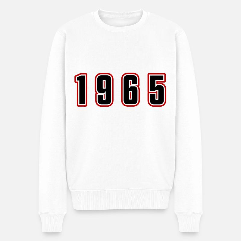1965 Jahr Zahl - Männer Premium Bio Pullover - Weiß