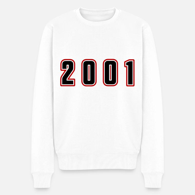 2001 Année Numéro - Pull Premium bio Homme - blanc