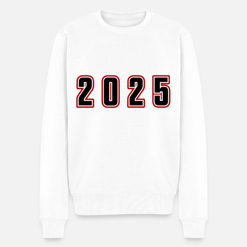 2025 Jahr Zahl - Männer Premium Bio Pullover - Weiß
