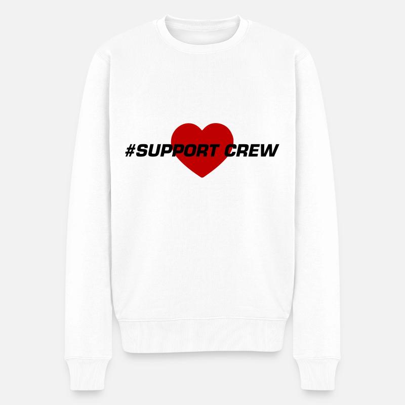 Support Crew Herz Liebe - Männer Premium Bio Pullover - Weiß