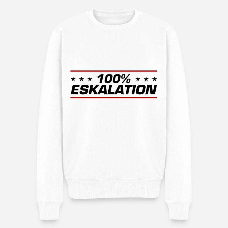 Eskalation 100% - Männer Premium Bio Pullover - Weiß