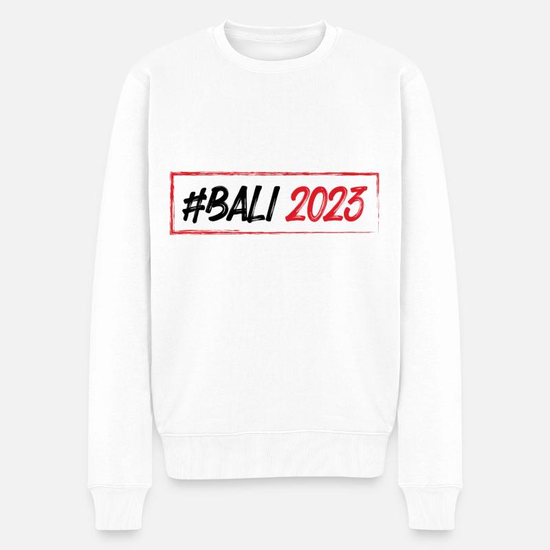 Bali 2023 - Männer Premium Bio Pullover - Weiß