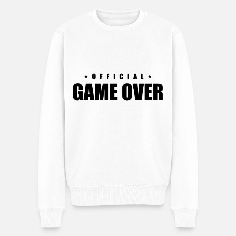 Game Over Slogan - Pull Premium bio Homme - blanc