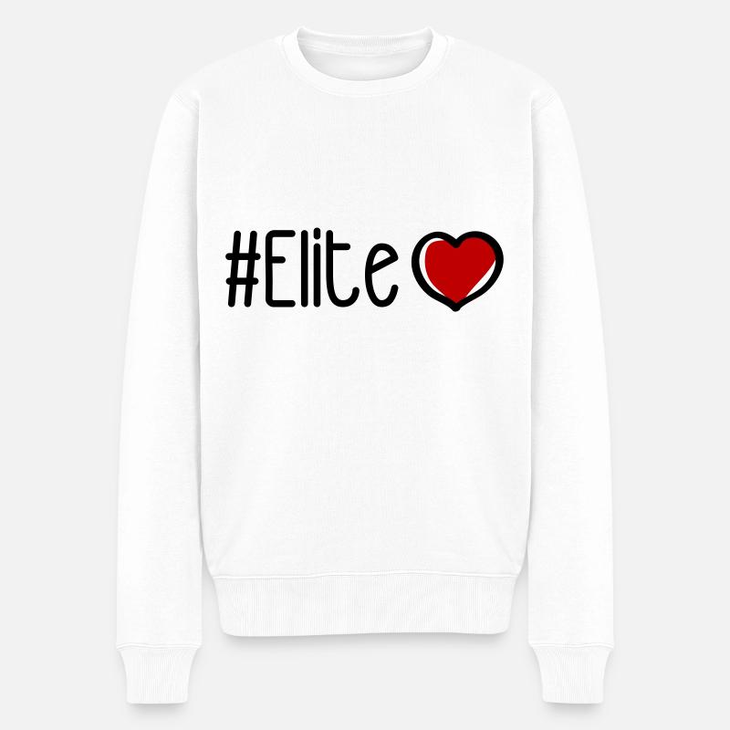 Elite Herz - Männer Premium Bio Pullover - Weiß