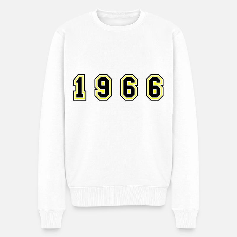 1966 Jahr Zahl - Männer Premium Bio Pullover - Weiß