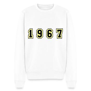 1967 Jahr Zahl - Männer Premium Bio Pullover - Weiß - Vorne - Thijin (182cm)