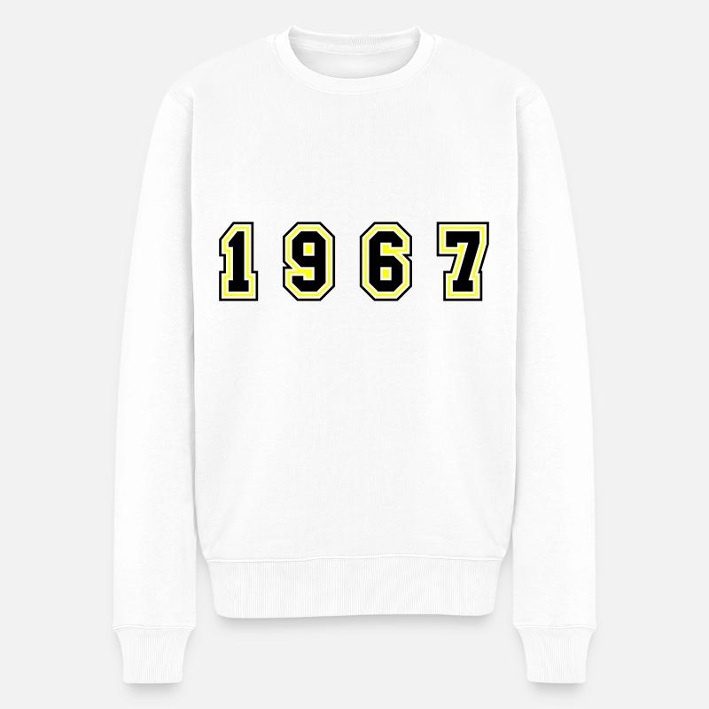 1967 Jahr Zahl - Männer Premium Bio Pullover - Weiß