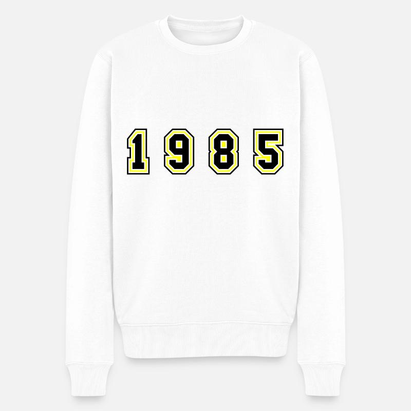1985 Jahr Zahl - Männer Premium Bio Pullover - Weiß